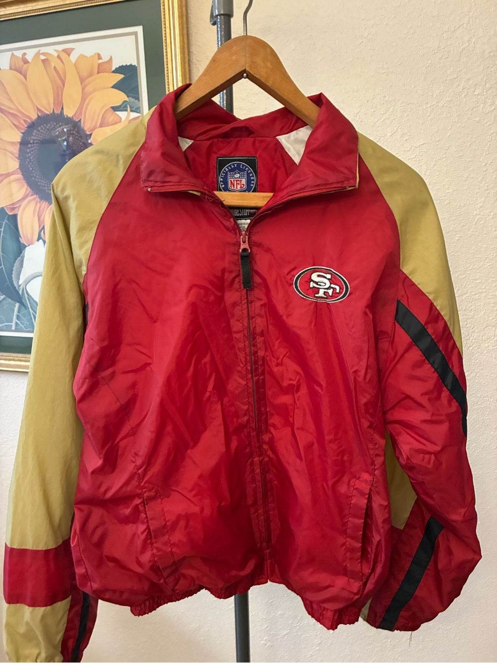 NFL San Francisco 49ers Red and Gold Windbreaker Jacket